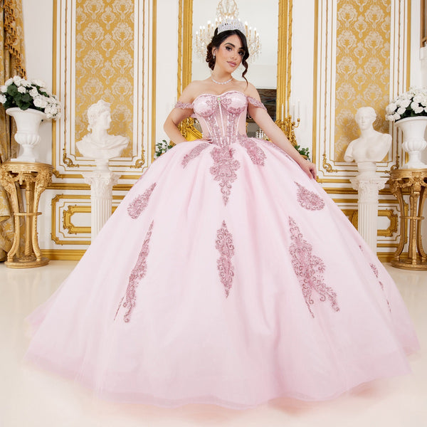 Lace Appliques Sparkling Beadwork Quinceanera Ballgown for Women 4/XS-16/3X